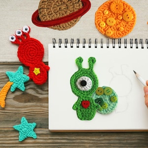 Kunnen we naar de maan vliegen? Gehaakte applicaties TomToy Collection, 1 stuk/set