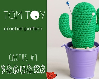 Saguaro Cactus #1 Señor Prickles Crochet PATTERN, PDF Tutorial for Saguaro Plant – Easy DIY Yarn Decor, TomToy Potted Collection