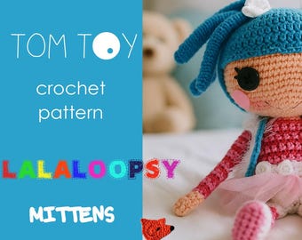 Lalaloopsy Mittens Digital PDF Crochet PATTERN, DIY Amigurumi Doll Gift for a Girl