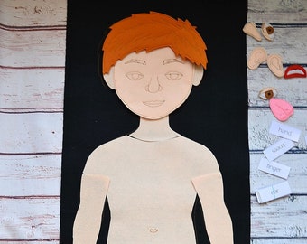 Felt Body parts set, 40x90cm