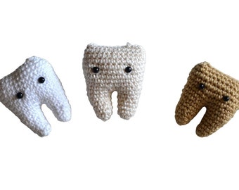 Mini tooth, Crochet amigurumi Handmade toy, 4.5x5.5cm, 1 tooth