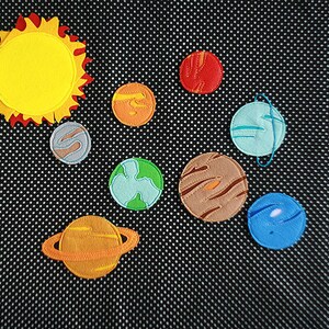 Felt planets pieces, 3-8cm, Set of 9 pcs image 1