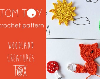 FOX set Digital PDF Crochet PATTERN, Woodland Creatures Collection by TomToy