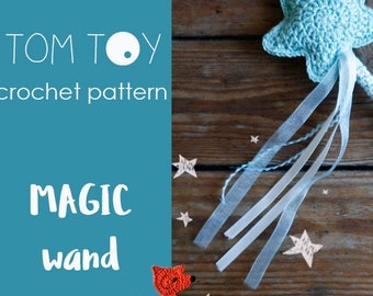 Dress-Up Dreams Begin with Yarn, Magic wand Digital PDF Crochet PATTERN, Dress up Fairy Girl costume party, TomToy Accessories Collection