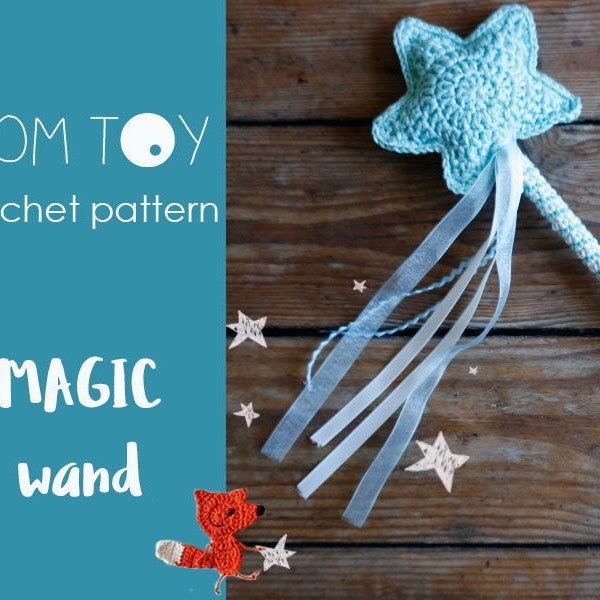 Magic wand Digital PDF Crochet PATTERN, TomToy DIY accessories, Star Fairy wand, Dress up Girl costume party, Photography prop