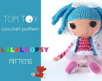 Lalaloopsy Mittens Digital PDF Crochet PATTERN, DIY Amigurumi Doll Gift for a Girl