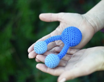 H2O Water molecule crochet Rattle Toy handmade by TomToy