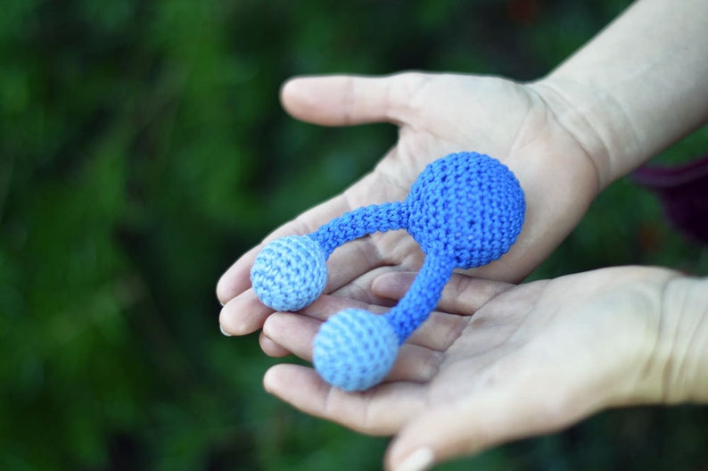 H2O Water molecule crochet Rattle Toy handmade by TomToy image 1