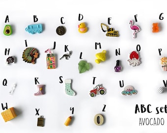 iSpy ABC trinkets for Alphabet I spy bag/ bottle, 1-3cm, 1 object per letter