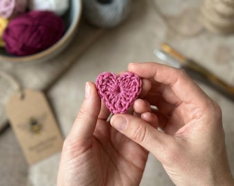 Petite Romance: Cotton Heart Applique, 3 cm, 1 piece