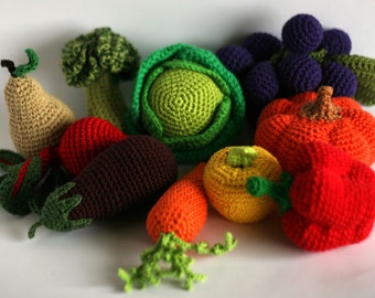 Big Crochet vegetables and fruits, 1 pcs or set