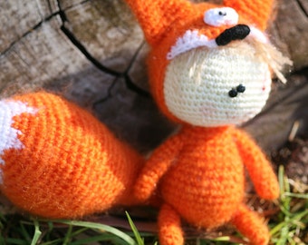 Crochet fox amigurumi , Baby in fox costume, crochet toy