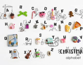 Jingle All the Way A–Z, Christmas Alphabet I Spy Miniature Trinkets, 1-3cm, 26 objects