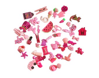 Pink Cotton Candy Surprises I Spy Trinkets, Rainbow I spy bottle/bag filler, 1-3cm, Set of 20/50/100