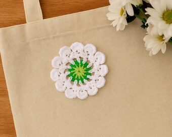 Pompom Dandelion applique, 7-8cm flower diameter, Set of 3