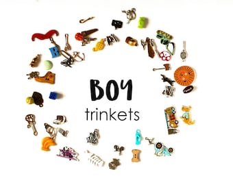 Boy Theme I Spy trinkets, 1-3cm, Set of 50