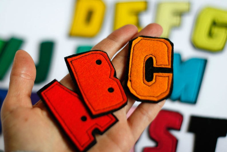 Felt Alphabet Letters, Personalize monogram applique, 5cm tall, 1 letter/ABC set image 3