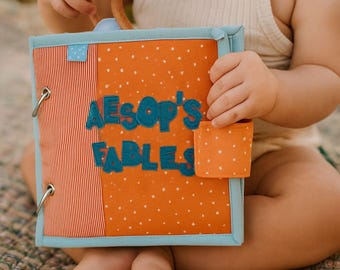 Aesops Fables Quiet book, Baby busy book, Handmade by TomToy, 20x20cm, 6 pages