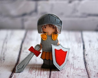 Armor of God set for Felt "paper" doll, Bible story, Knight dressing doll, Gift for a boy, 12 cm doll, 6 armor outfits