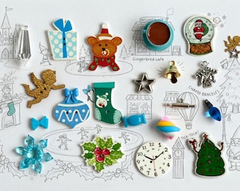 Winter Blues: I Spy Trinkets for the Holidays, 1-3cm, Set of 20