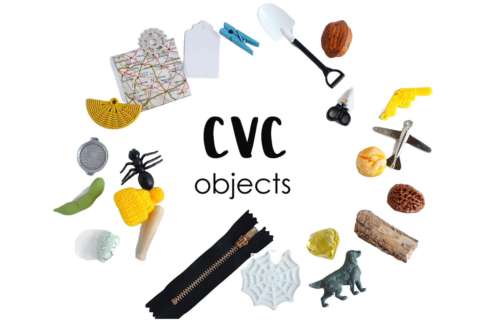 Cvc Colorful Objects Montessori Pink Series CVC Words Objects Set – Phonics Matching Game ...