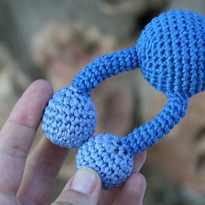 H2O Water molecule crochet Rattle Toy handmade by TomToy image 3