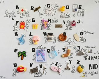 A is for Aid – My First ABC Trinkets Hunt, 1-3.5cm, 26 trinkets