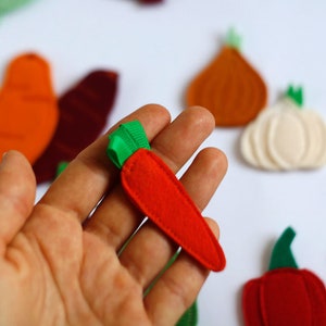 Felt veggies pieces, Play food vegetables, Handmade by TomToy, 2.5-7cm, 1 piece/Set carrot