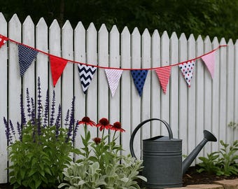 Ocean-Inspired Fabric Bunting for Home Decor and Parties Banner, Handmade Garland by TomToy, 2m length