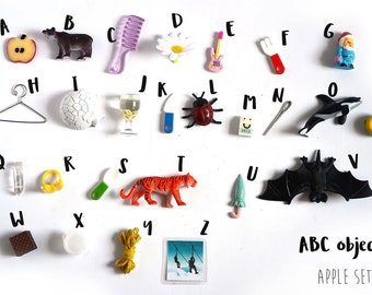 Montessori ABC objects for Alphabet Box, 1-5cm, 1 object per letter