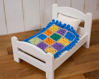 Little Cozy Crochet Doll Blanket,  Handmade by TomToy,14x10cm