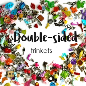 Front and Back a Clever Track – Double I Spy Treasures Pack, Double-sided mixed I Spy trinkets, 1-3cm, Set of 20/50/100/200