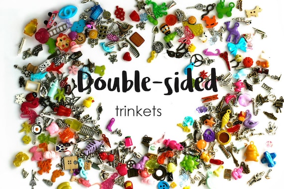Beads I spy Bottle 50 trinkets TomToy Double-Sided I Spy trinkets for I spy Bag Mixed Miniatures Charms and Objects Small Buttons Set of 20/50/100/200 1-3cm 