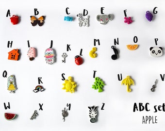 Apple ABC set, Alphabet I spy trinkets , 1-3cm, 1 object per letter