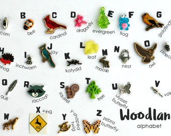 Thema ABC sets: Jongen/ Meisje/ ZOO/ Boerderij/ Bos/ Onderweg/ Piraat/ Marine, 1-3cm, 26 objecten