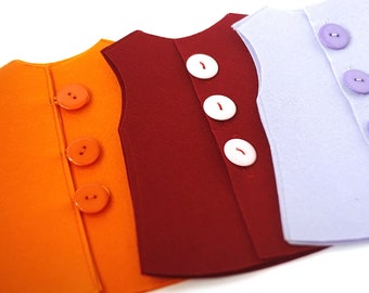 Button dress Fine motor skills training, 14x19cm, 1 piece