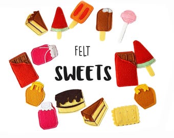 Felt Sweets pieces, Handmade by TomToy, 3-5cm, 1 piece