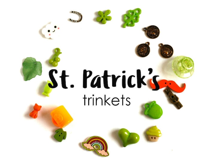 Featured listing image: Holidays Theme I Spy trinkets: Halloween, Easter, Valentine's day, Saint Patrick's day, Birthday,   1-3cm, Set of 20