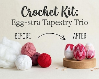 The Egg-stra Tapestry Trio - Tapestry Eggs Crochet Kit Spring Patterns Collection