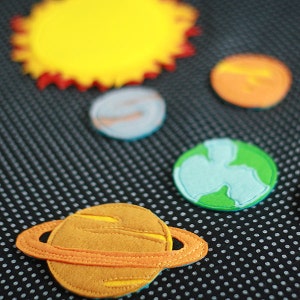 Felt planets pieces, 3-8cm, Set of 9 pcs image 2