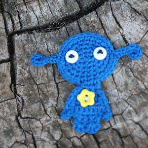 Outer space TomToy Crochet appliques, 1 piece/set blue alien