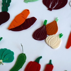 Felt veggies pieces, Play food vegetables, Handmade by TomToy, 2.5-7cm, 1 piece/Set image 3