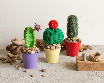 Forever Bloom Saguaro Trio – Handmade Crochet Cacti collection