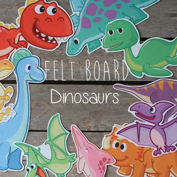 Dinosaurs Felt board pieces, Flannel board stories