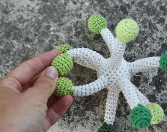 Dandelion crochet Rattle,  Soft modern toy, Handmade by TomToy