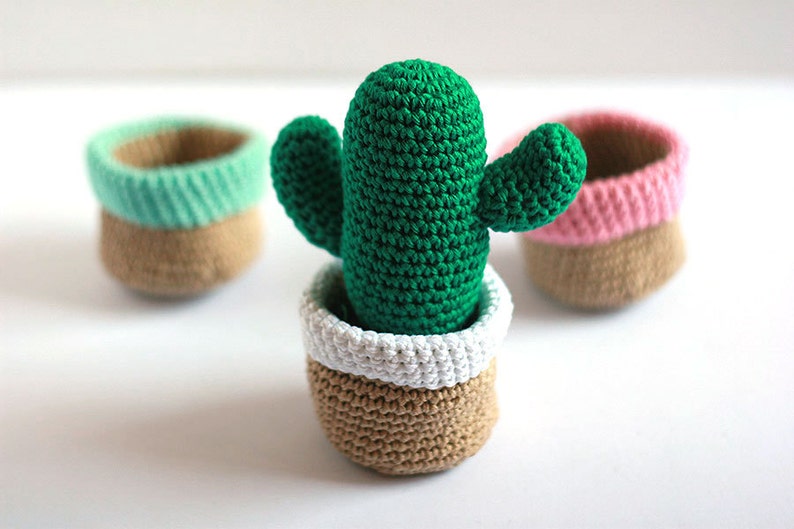 Saguaro Cactus 1 Digital PDF Crochet PATTERN, TomToy Potted plants collection, Step by step photo tutorial, Amigurumi DIY cactus image 5
