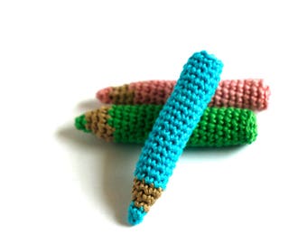 Crochet Crayon, Crochet handmade toy, Plush crayon, Back to School, Teacher Gift, 8x1.5cm, 1 piece/Set