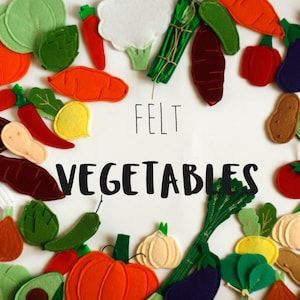 Felt veggies pieces, Play food vegetables, Handmade by TomToy, 2.5-7cm, 1 piece/Set image 1