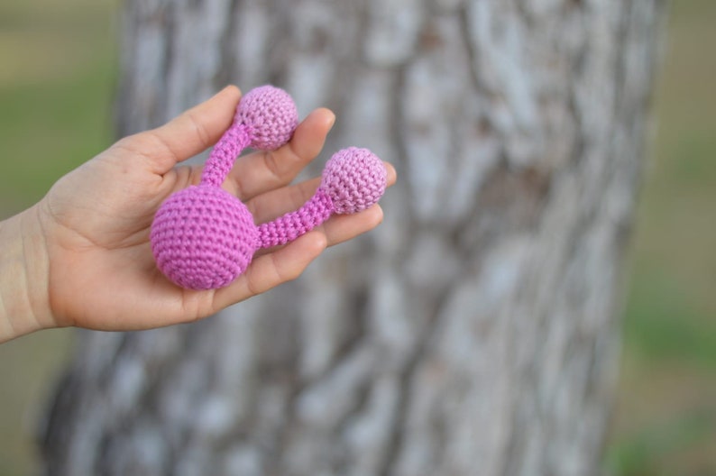 H2O Water molecule crochet Rattle Toy handmade by TomToy image 6