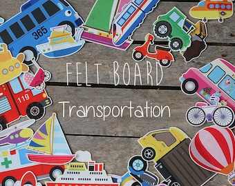 Transportation Felt board pieces, Flannel board stories